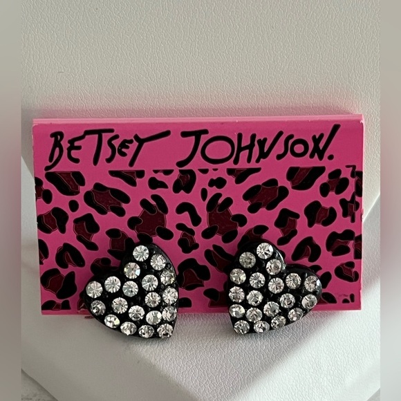 Betsey Johnson Jewelry - Betsy Johnson Black Heart Earrings